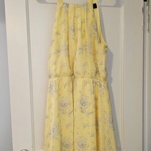 Yellow Floral Blue Rain Francesca's Dress
